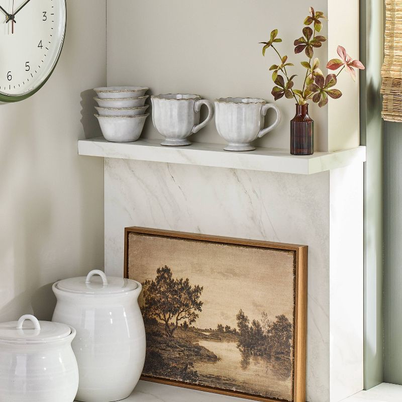 slide 2 of 3, Hearth & Hand with Magnolia 12oz Scalloped Edge Ceramic Mug with Foot Sour Cream - Hearth & Hand™ with Magnolia, 12 oz