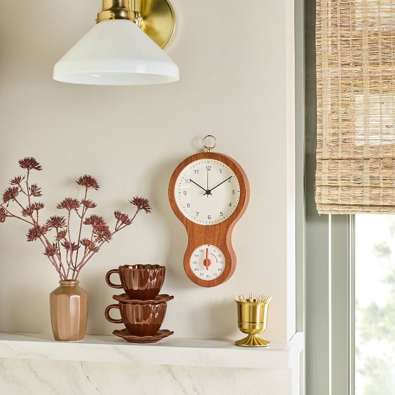 slide 2 of 3, Hearth & Hand with Magnolia Faux Wood and Brass Kitchen Clock and Timer - Hearth & Hand™ with Magnolia, 1 ct