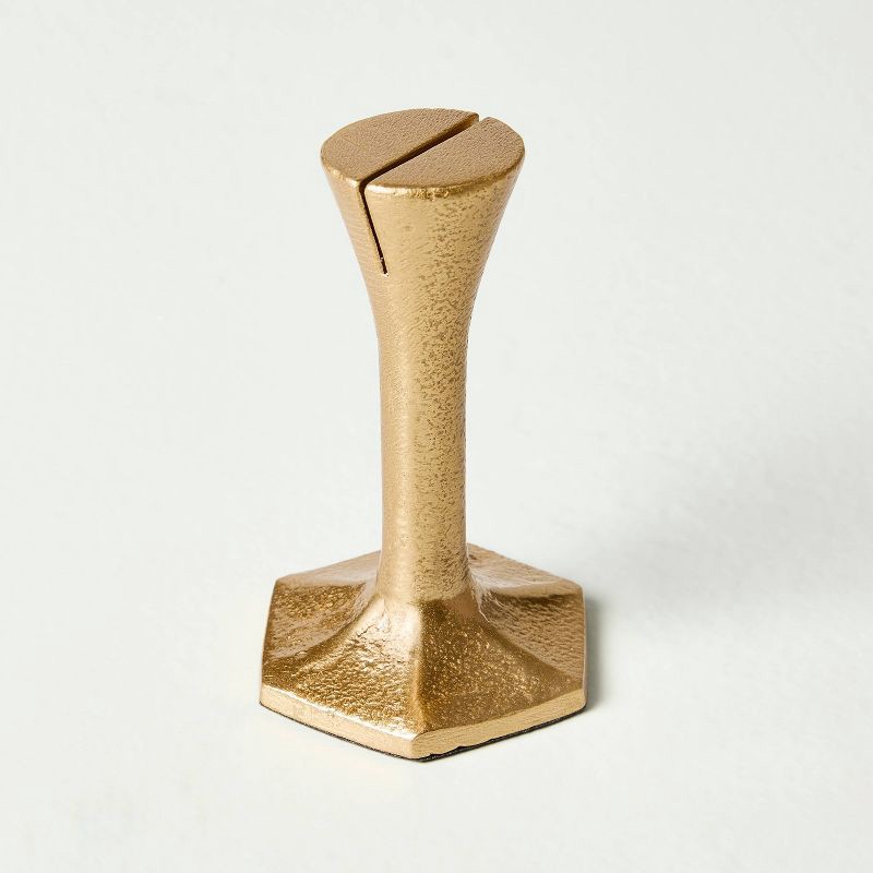 slide 3 of 3, Hearth & Hand with Magnolia Brass Finish Place Card Holder 4ct - Hearth & Hand™ with Magnolia, 4 ct