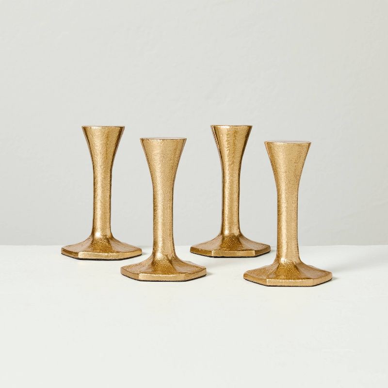 slide 1 of 3, Hearth & Hand with Magnolia Brass Finish Place Card Holder 4ct - Hearth & Hand™ with Magnolia, 4 ct