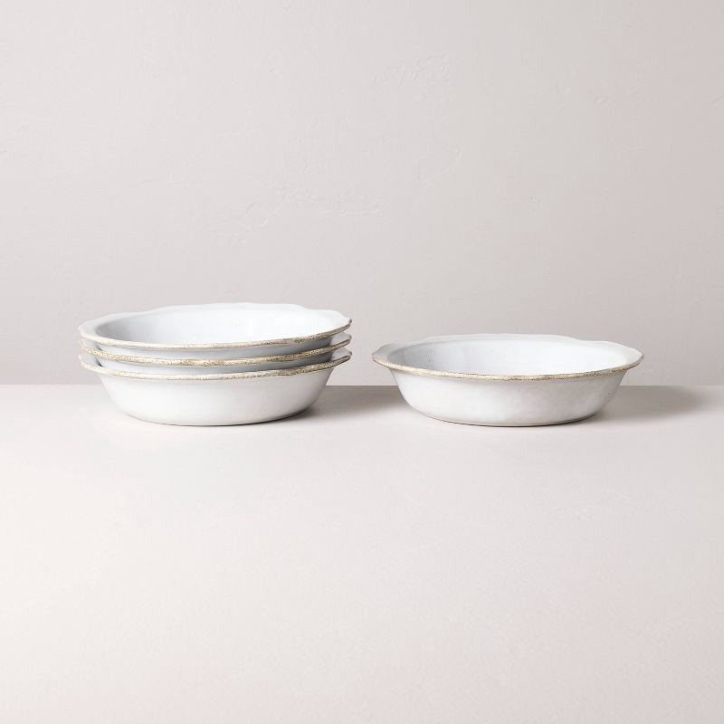slide 1 of 5, Hearth & Hand with Magnolia Set of 4 Carved Edge Pasta/Grain Bowls Cream - Hearth & Hand™ with Magnolia, 1 ct