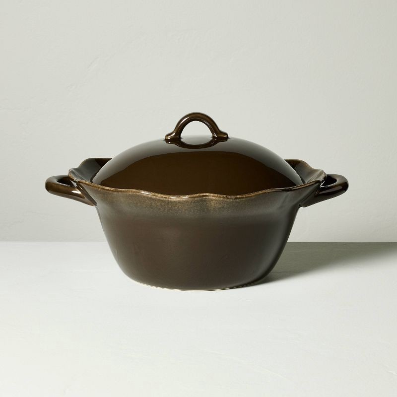slide 1 of 4, Hearth & Hand with Magnolia Wavy Edge Soup Terrine Brown - Hearth & Hand™ with Magnolia, 1 ct