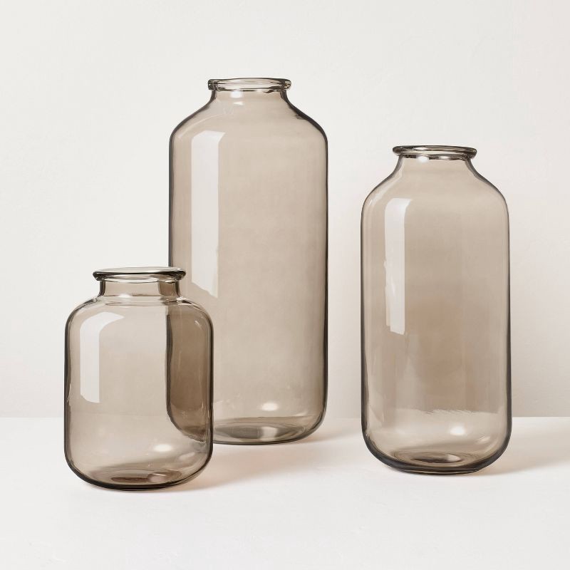 slide 3 of 4, Hearth & Hand with Magnolia 9.5" Glass Vase Tan - Hearth & Hand™ with Magnolia, 1 ct