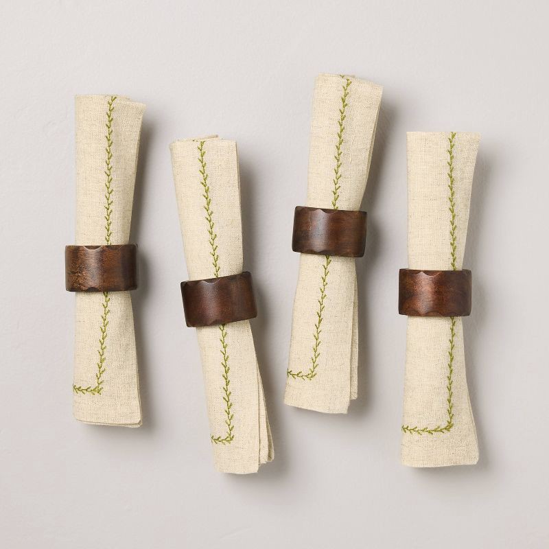 slide 3 of 3, Hearth & Hand with Magnolia Carved Edge Napkin Ring - Hearth & Hand™ with Magnolia, 1 ct