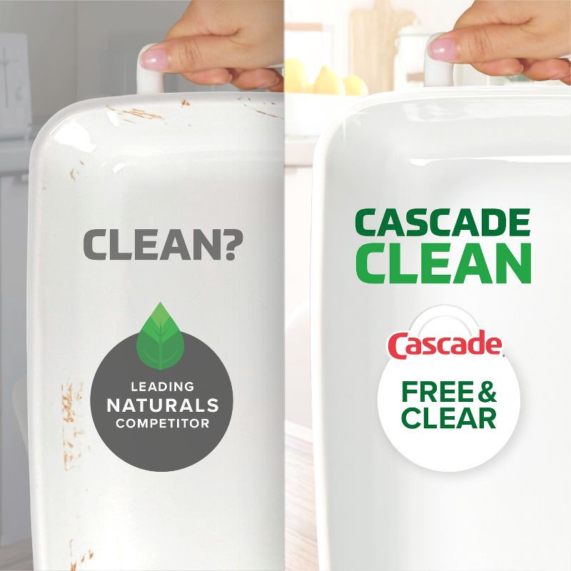 slide 7 of 10, Cascade Free & Clear Pods Dishwasher Detergents - Lemon Essence - 47ct, 47 ct