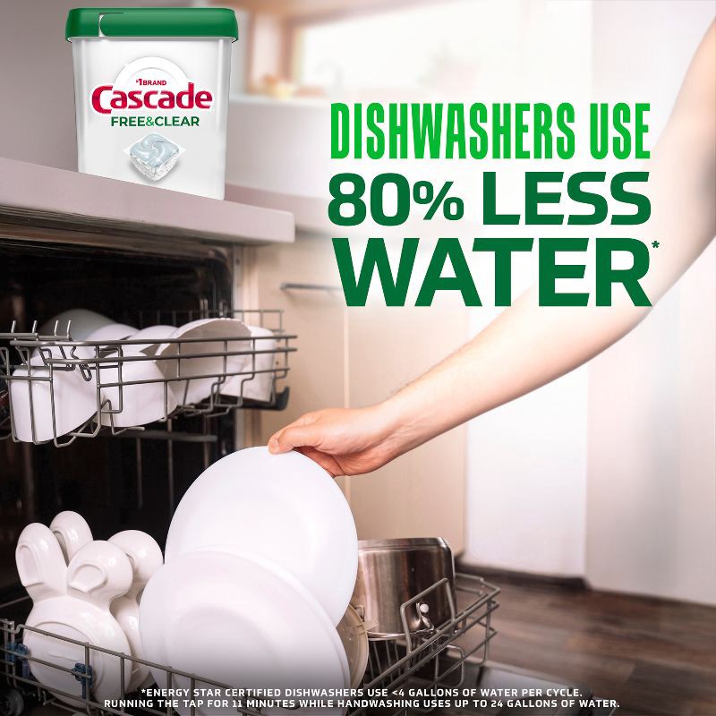 slide 8 of 11, Cascade Free & Clear Pods Dishwasher Detergents - Lemon Essence - 47ct, 47 ct