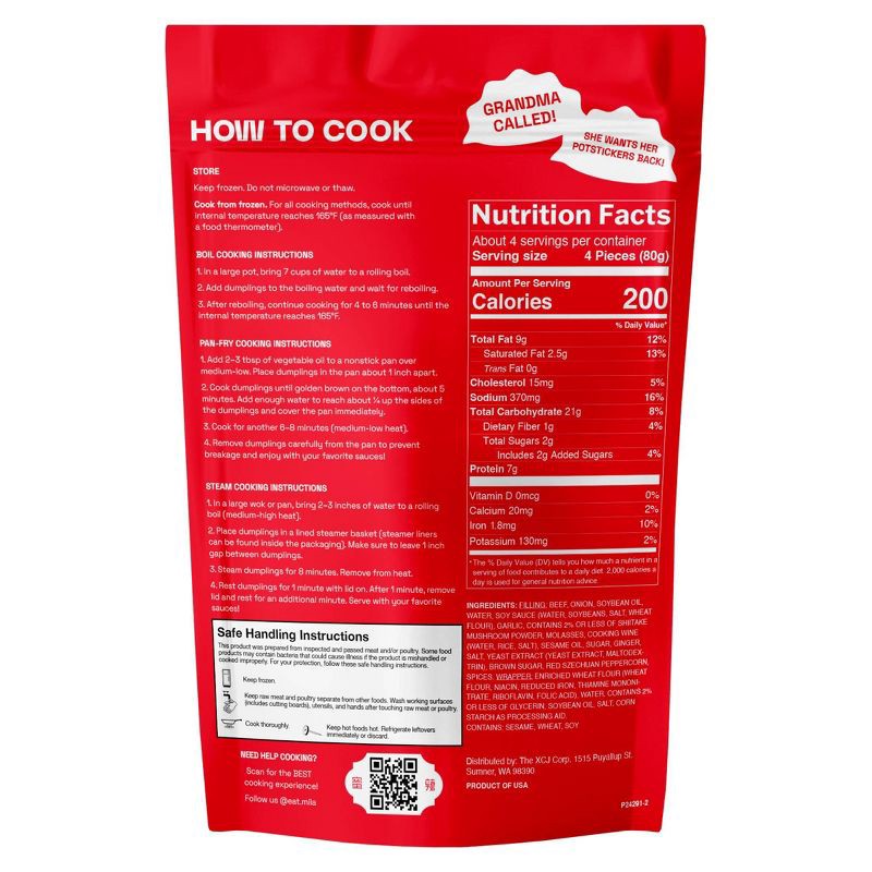 slide 2 of 6, MiLa Frozen Potsticker Dumpling Beef - 9.9oz, 9.9 oz