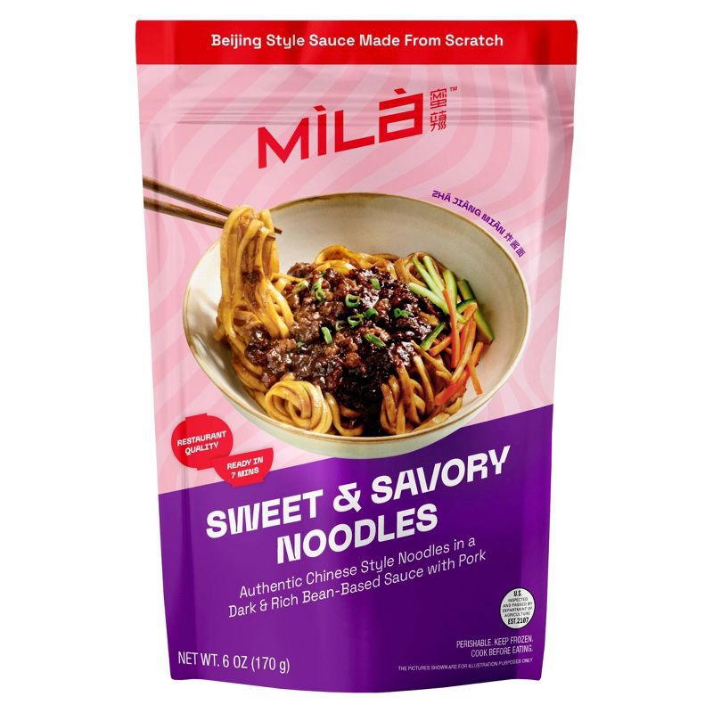 slide 1 of 5, MiLa Frozen Sweet & Savory Pork Noodles - 6oz, 6 oz