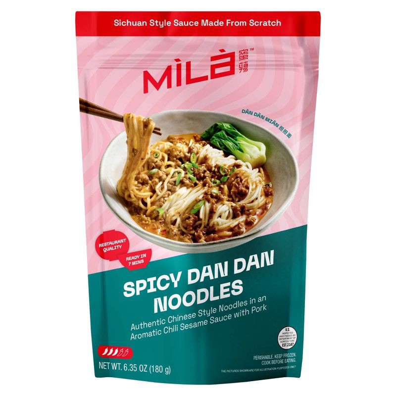 slide 1 of 6, MiLa Frozen Spicy Dan Dan Noodle Pork - 6.35oz, 6.35 oz