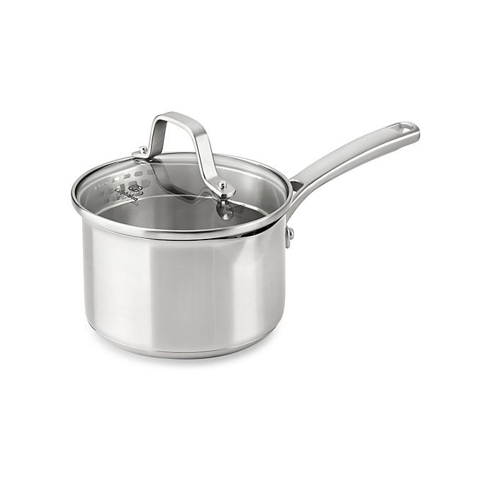 slide 1 of 1, Calphalon Classic Stainless Steel Covered Saucepan, 1.5 qt