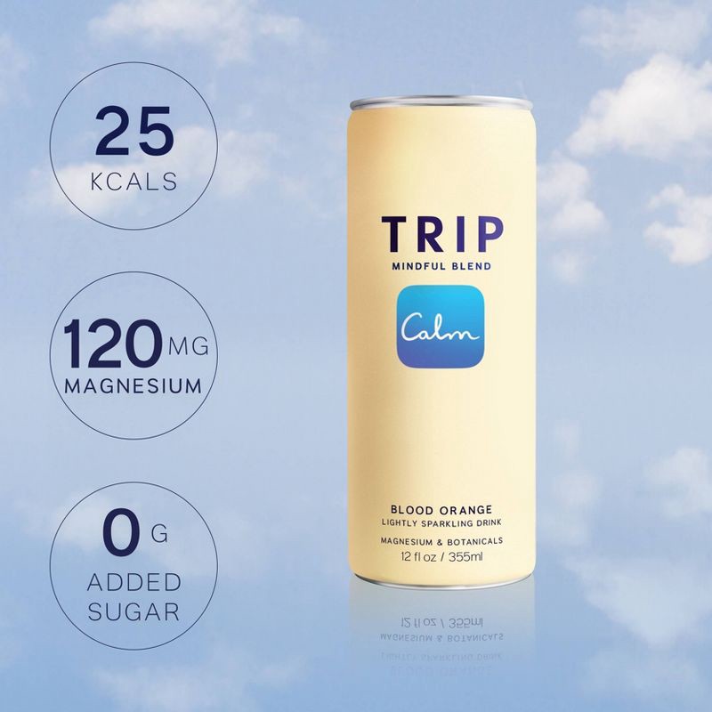slide 2 of 5, TRIP Mindful Blend Blood Orange Lightly Sparkling Botanicals - 12 fl oz Can, 12 fl oz
