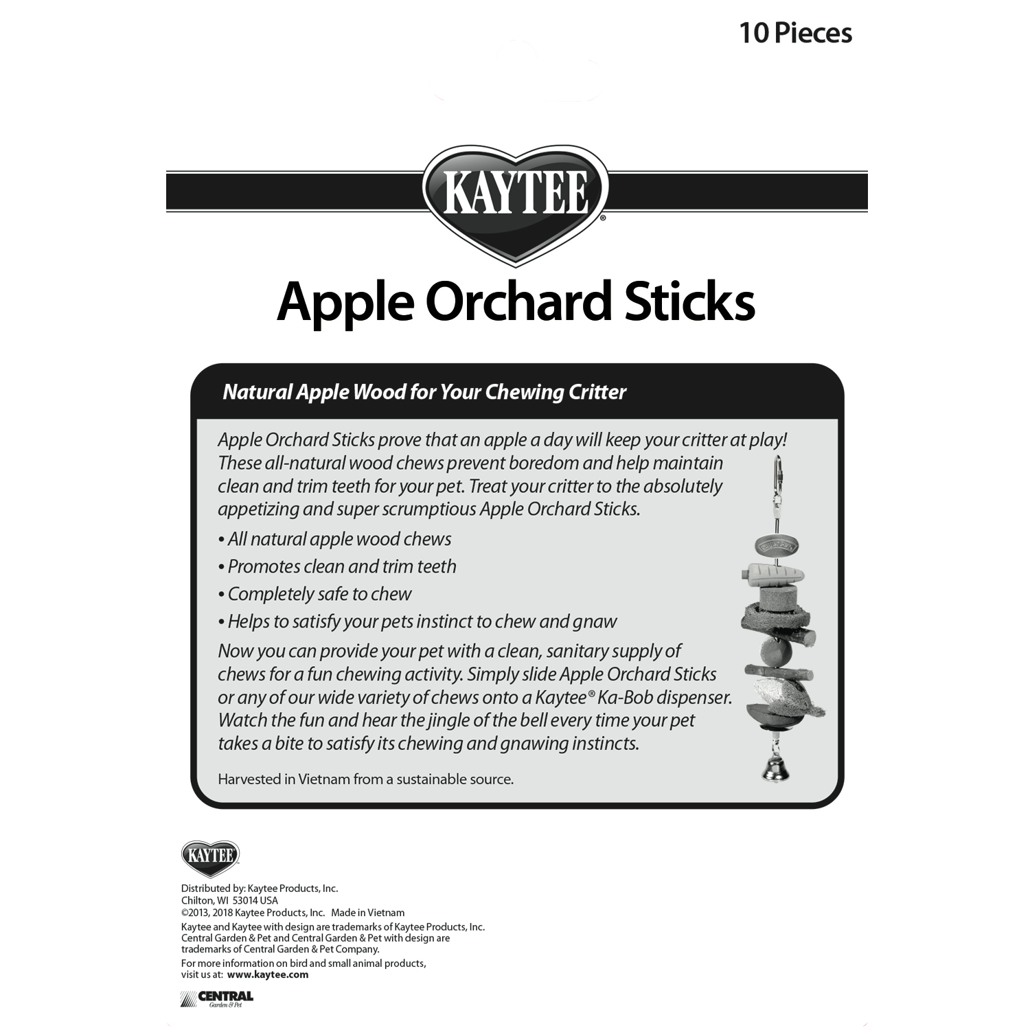 slide 2 of 8, Kaytee Hard Goods Kaytee Apple Orchard Sticks 10 Count, 1 ct