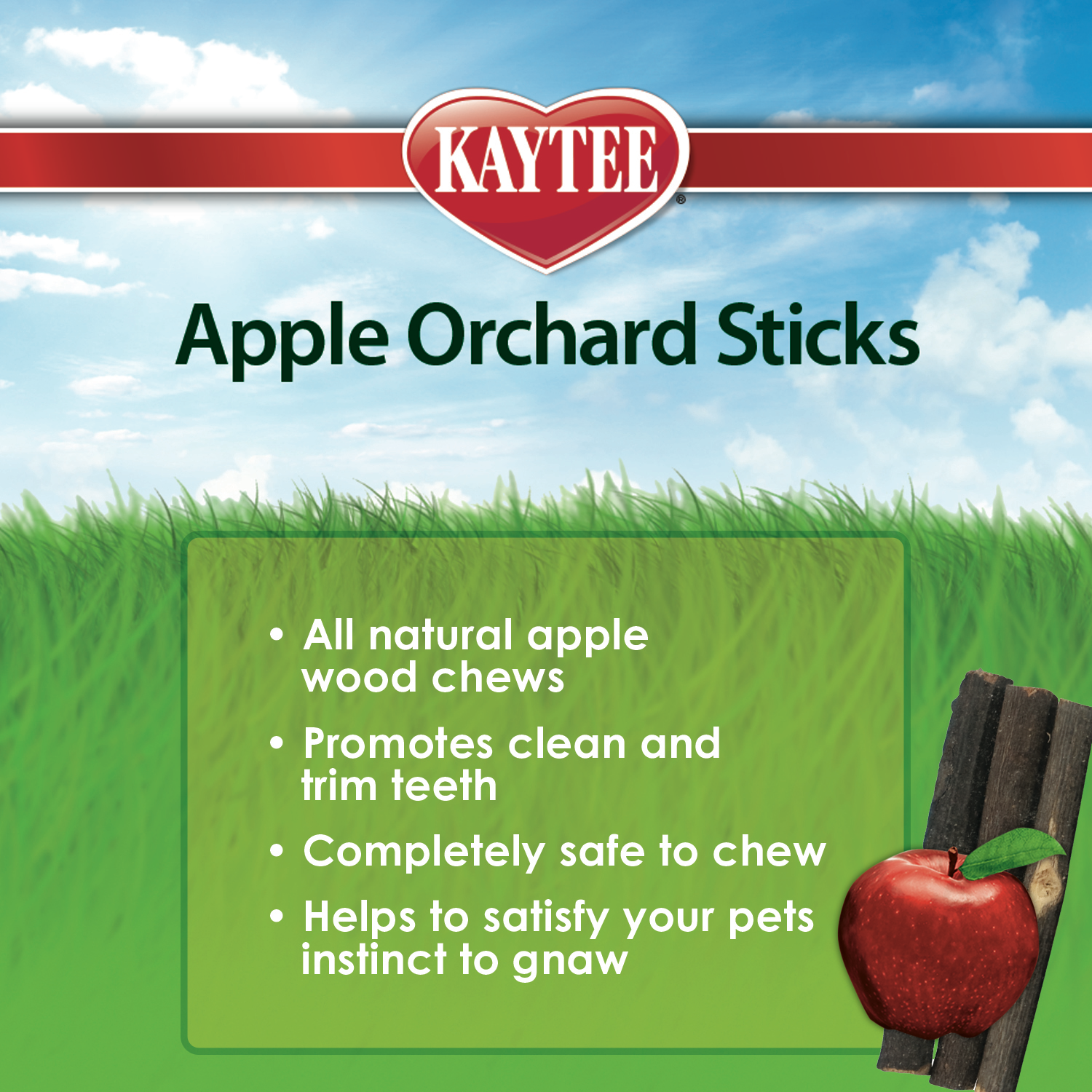 slide 6 of 8, Kaytee Hard Goods Kaytee Apple Orchard Sticks 10 Count, 1 ct