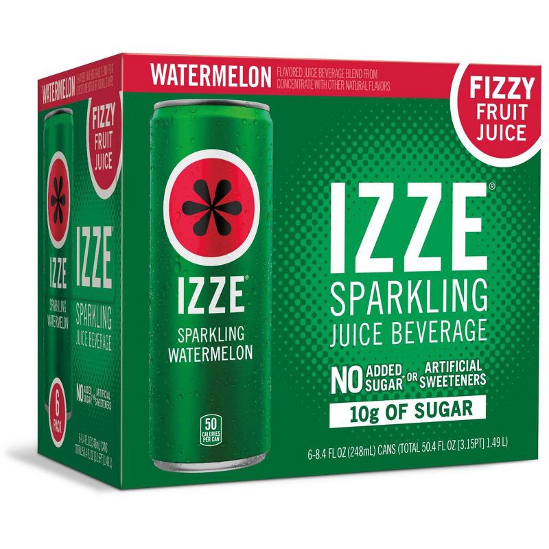 slide 2 of 7, IZZE Watermelon Sparkling Juice - 6pk/8.4 fl oz Cans, 6 ct; 8.4 fl oz