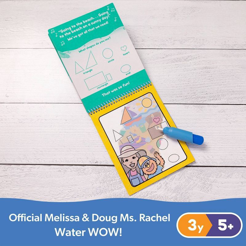 slide 9 of 9, Melissa & Doug Ms. Rachel Water WOW! Color-Reveal Pad Early Learning Toy: Plastic Watercolor Paint Brush Pad, 1 ct