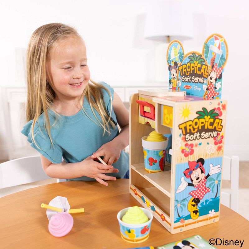 slide 2 of 9, Melissa & Doug Disney Tropical Soft Serve Ice Cream Wooden Play Food Set - 23pc, 23 ct