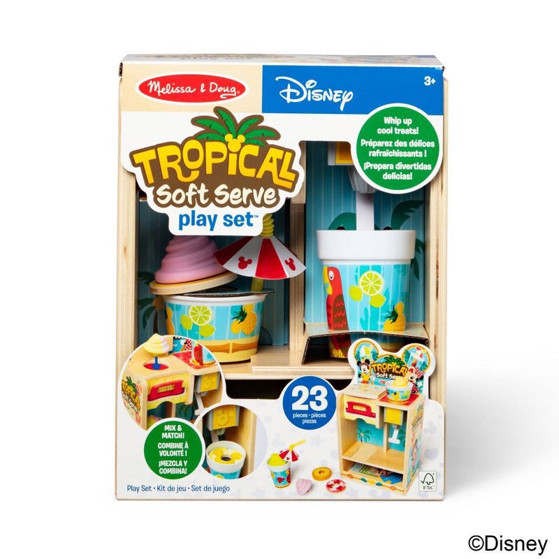 slide 3 of 9, Melissa & Doug Disney Tropical Soft Serve Ice Cream Wooden Play Food Set - 23pc, 23 ct