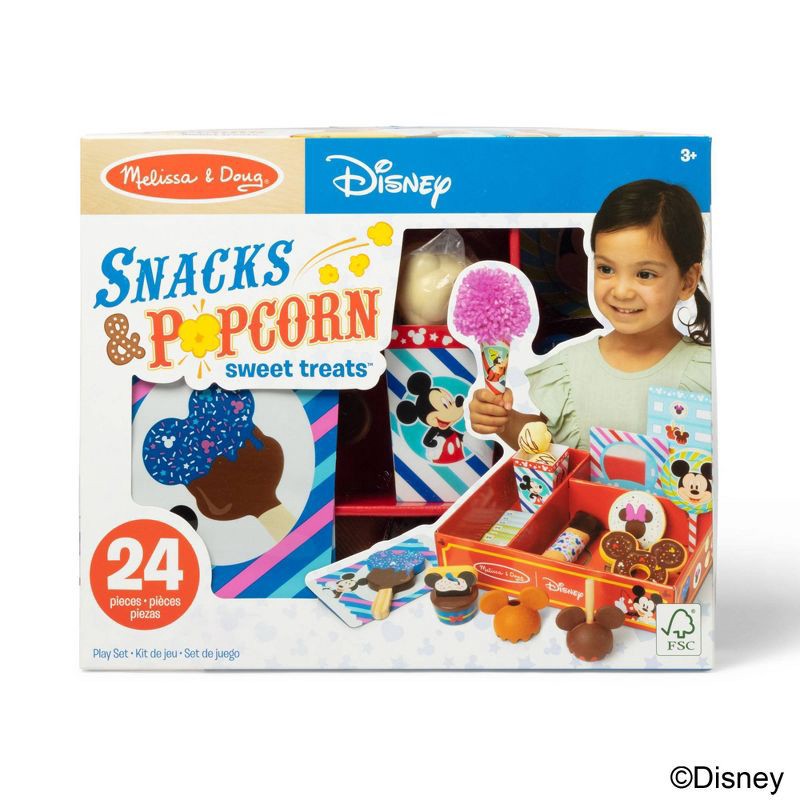 slide 3 of 9, Melissa & Doug Disney Snacks & Popcorn Wooden Play Food Set - 24pc, 24 ct