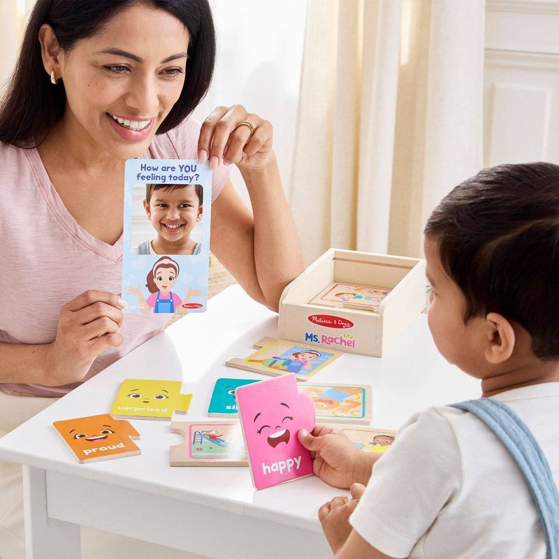slide 2 of 9, Melissa & Doug Ms. Rachel Big Feelings Puzzles - 16pc: Educational Wooden Toy for Emotional & Sensory Development, 16 ct