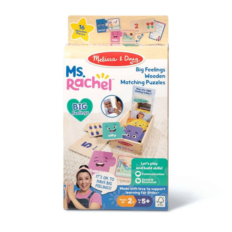 slide 3 of 9, Melissa & Doug Ms. Rachel Big Feelings Puzzles - 16pc: Educational Wooden Toy for Emotional & Sensory Development, 16 ct