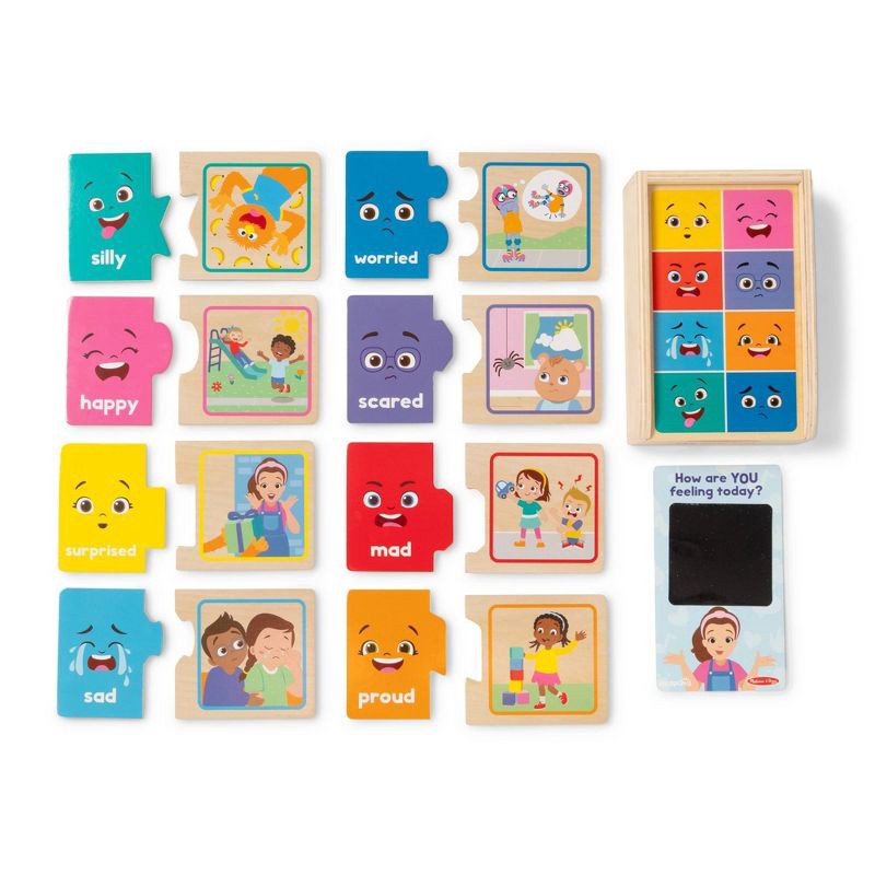 slide 4 of 9, Melissa & Doug Ms. Rachel Big Feelings Puzzles - 16pc: Educational Wooden Toy for Emotional & Sensory Development, 16 ct