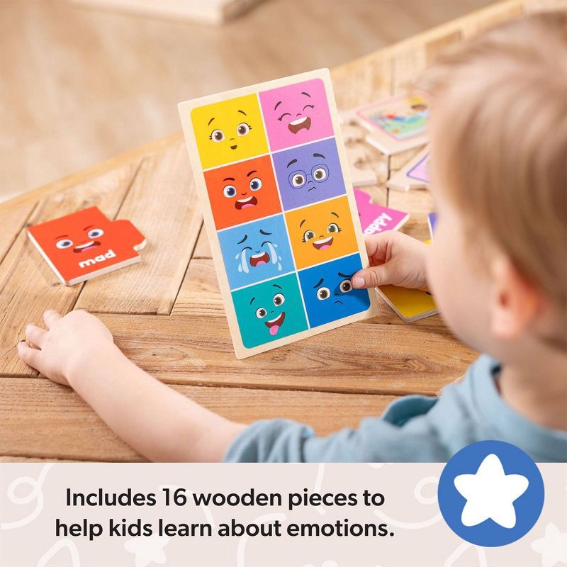 slide 8 of 9, Melissa & Doug Ms. Rachel Big Feelings Puzzles - 16pc: Educational Wooden Toy for Emotional & Sensory Development, 16 ct