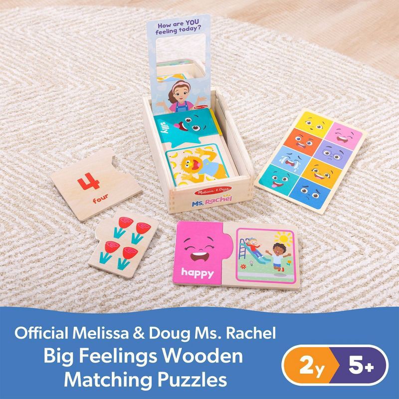 slide 9 of 9, Melissa & Doug Ms. Rachel Big Feelings Puzzles - 16pc: Educational Wooden Toy for Emotional & Sensory Development, 16 ct