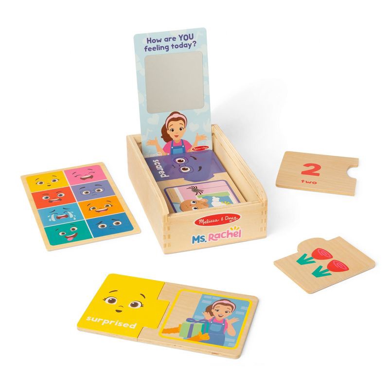 slide 1 of 9, Melissa & Doug Ms. Rachel Big Feelings Puzzles - 16pc: Educational Wooden Toy for Emotional & Sensory Development, 16 ct