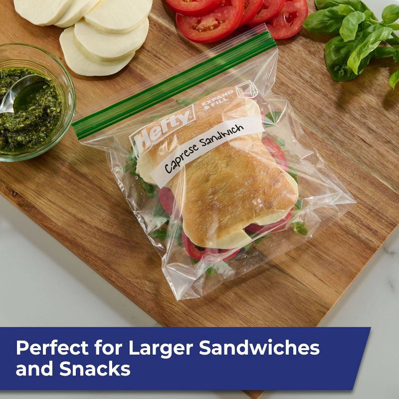 slide 2 of 6, Hefty XL Sandwich Expand and Fill Food Storage Bags - 130ct, 130 ct