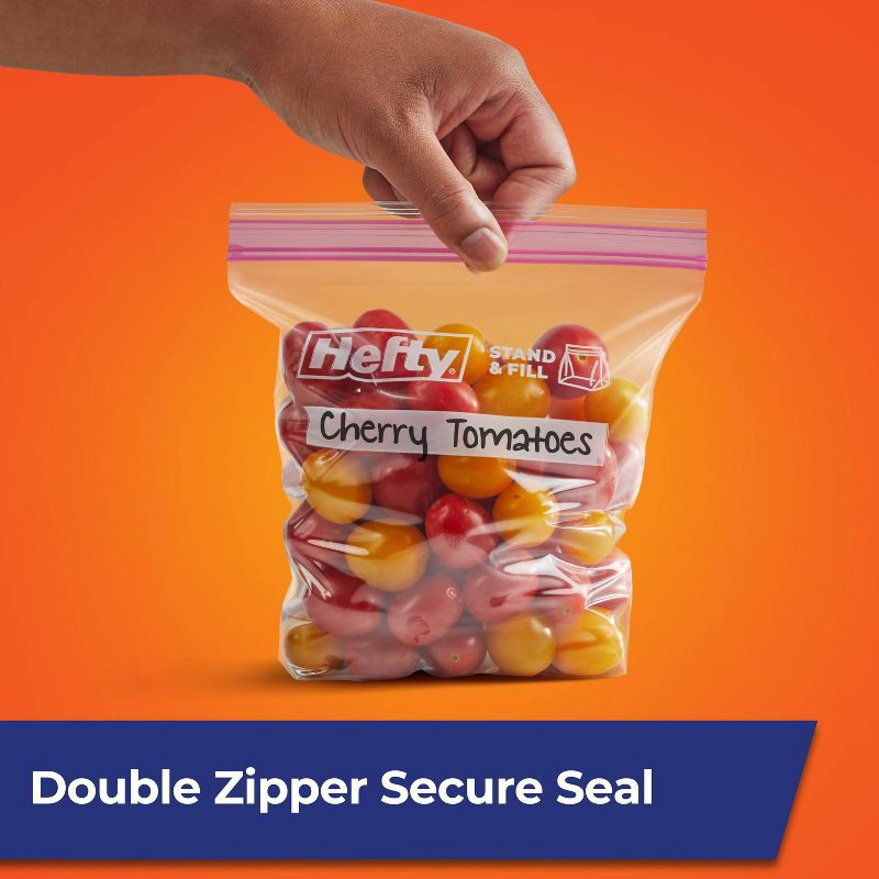 slide 4 of 8, Hefty Quart Stand and Fill Food Storage Bags - 48ct, 48 ct
