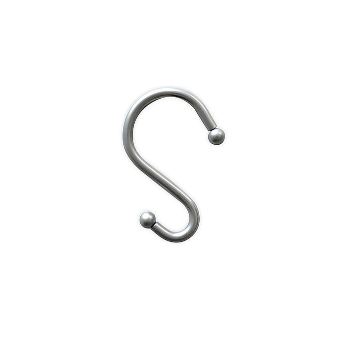 slide 1 of 1, Simply Essential Stainless Steel Shower S-Hooks - Brushed Nickel, 12 ct