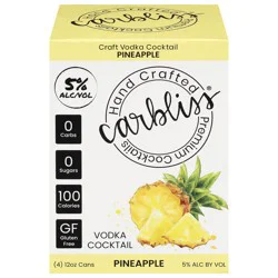 Carbliss Pineapple Vodka Cocktail 4 - 12 oz Cans