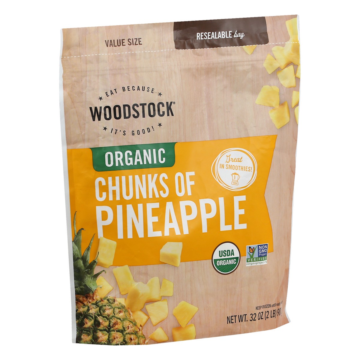 slide 12 of 12, Woodstock Organic Chunks Of Pineapple, 32 oz