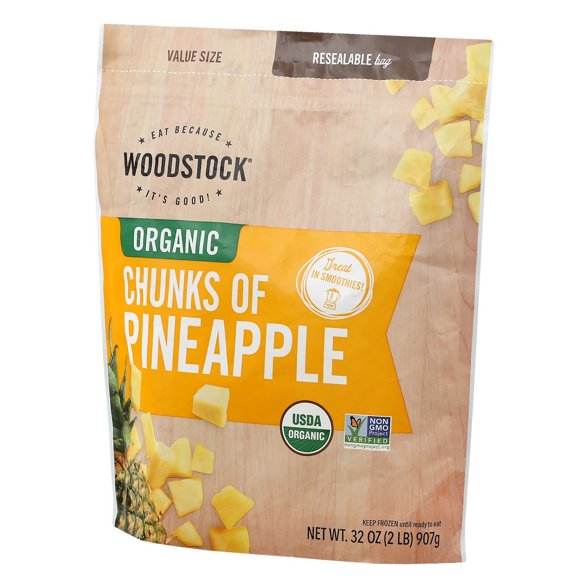 slide 5 of 12, Woodstock Organic Chunks Of Pineapple, 32 oz