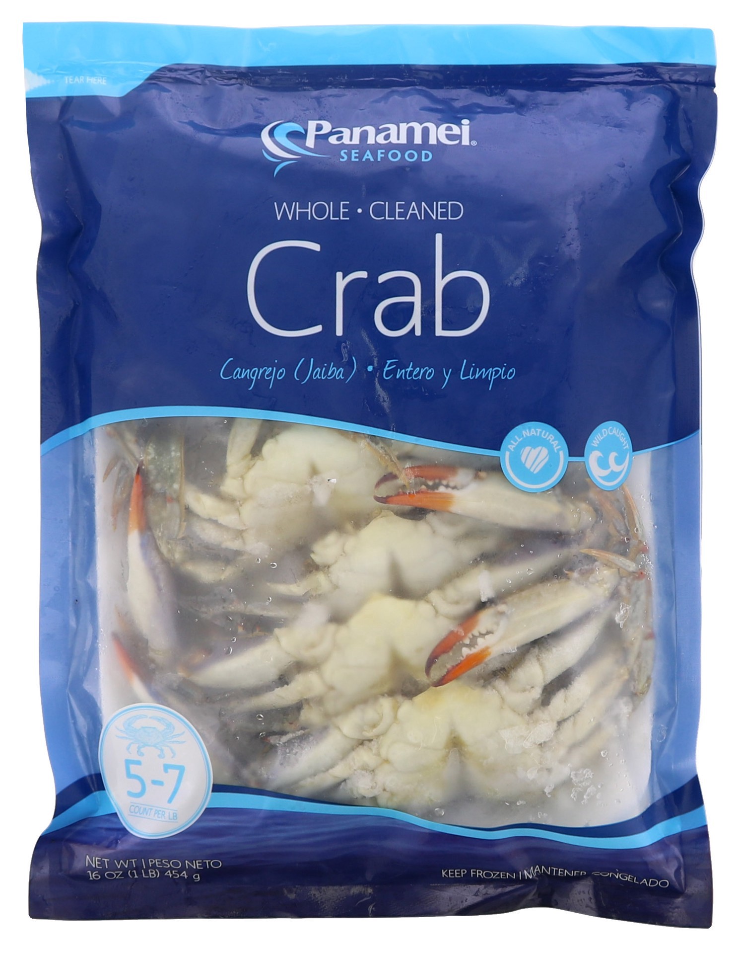slide 1 of 1, Panamei Blue Crab 5-7ct, 1 lb