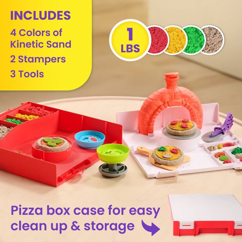 slide 4 of 8, Kinetic Sand Squish Pizza Playset, 1 ct