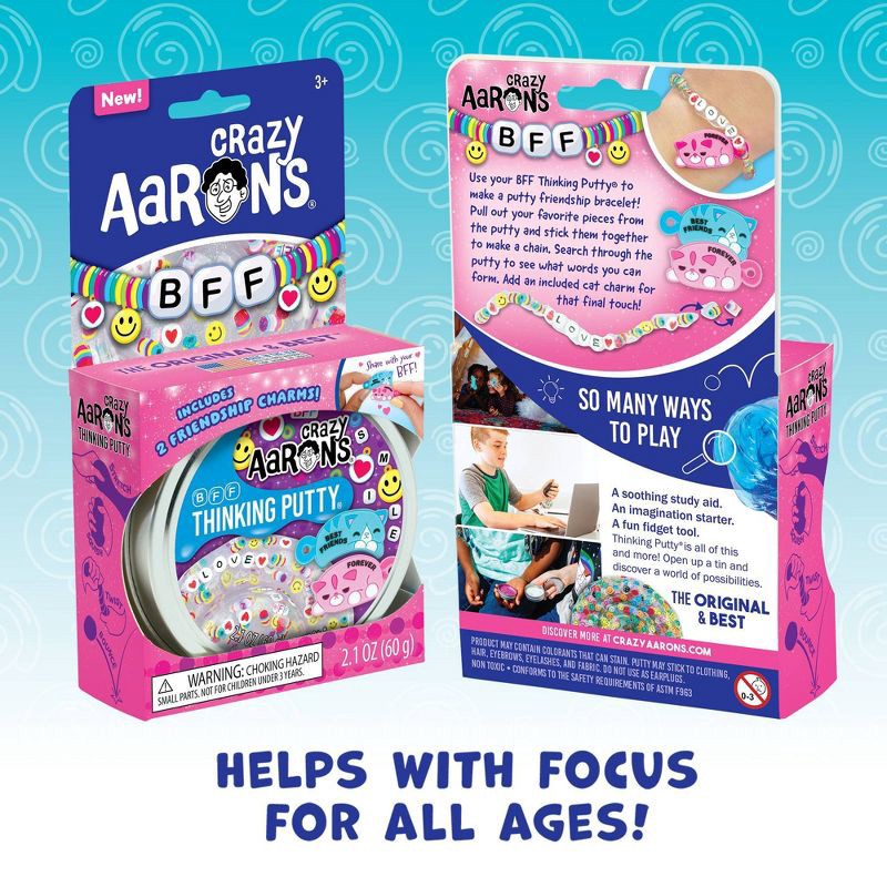 slide 2 of 7, Crazy Aaron's 3.5" Thinking Putty Tin: Enhances Gross Motor Skills, Fosters Creative and Sensory Development, 1 ct