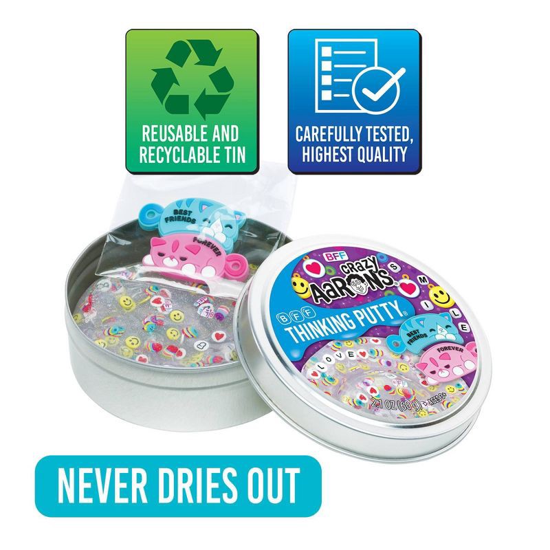 slide 5 of 7, Crazy Aaron's 3.5" Thinking Putty Tin: Enhances Gross Motor Skills, Fosters Creative and Sensory Development, 1 ct