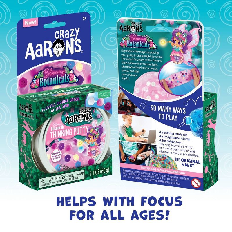 slide 2 of 6, Crazy Aaron's Blooming Botanicals 3.5" Thinking Putty Tin: Focus on Sensory Development & Creative Thinking, 1 ct