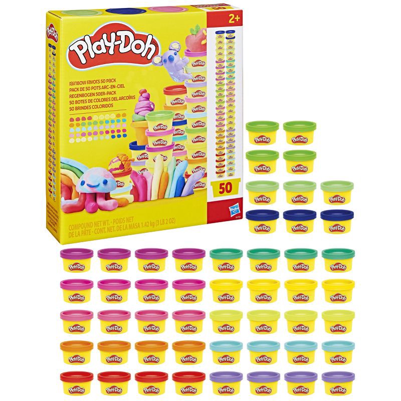 slide 1 of 6, Play-Doh Rainbow Favors Multipack - 50pk, Christmas Gifts for Kids', 50 ct