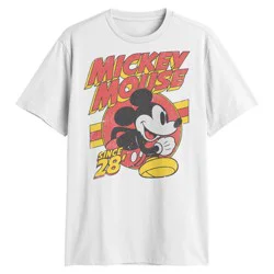 Disney Men's Mickey Mouse Short Sleeve Graphic T-Shirt -White L