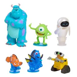 Disney Pixar Best of Pixar Collectible Figure Set, 6pk 3” Character Toy Figures