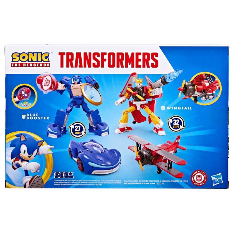 slide 5 of 5, Transformers Collaborative Sonic the Hedgehog x Transformers Wingtail and Blue Booster Action Figure, 1 ct