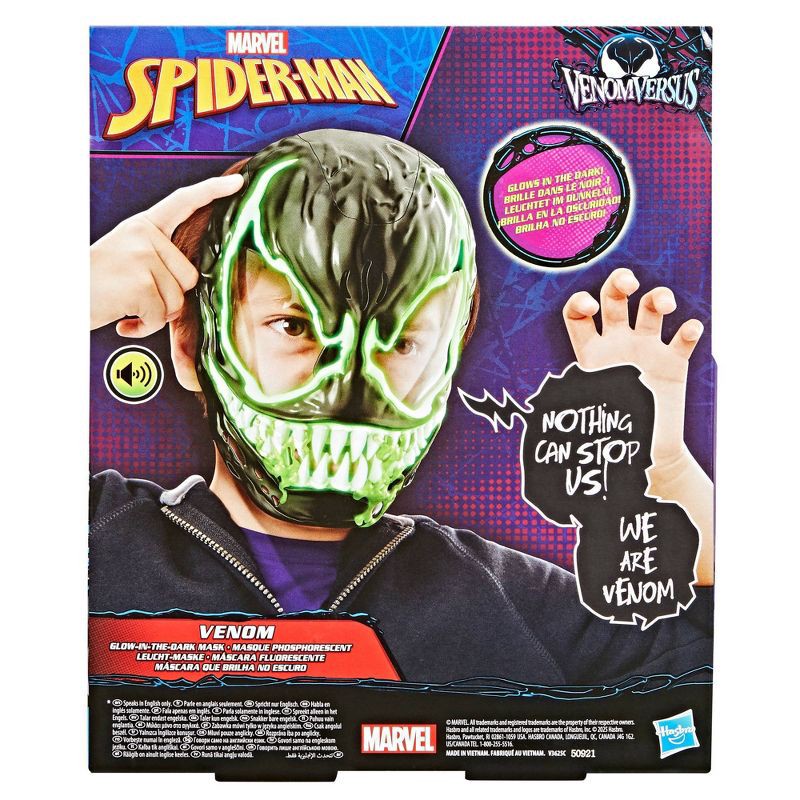 slide 3 of 7, Marvel Spider-Man Venom vs Venum Glow-In-The-Dark Mask, Halloween Costume, 1 ct