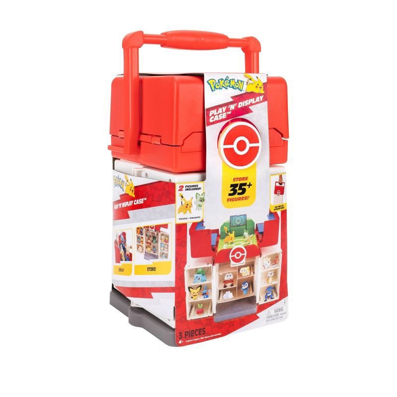 slide 18 of 20, Pokemon Pokémon Play 'N' Display Case with Pikachu & Sprigatito Action Figure, 1 ct