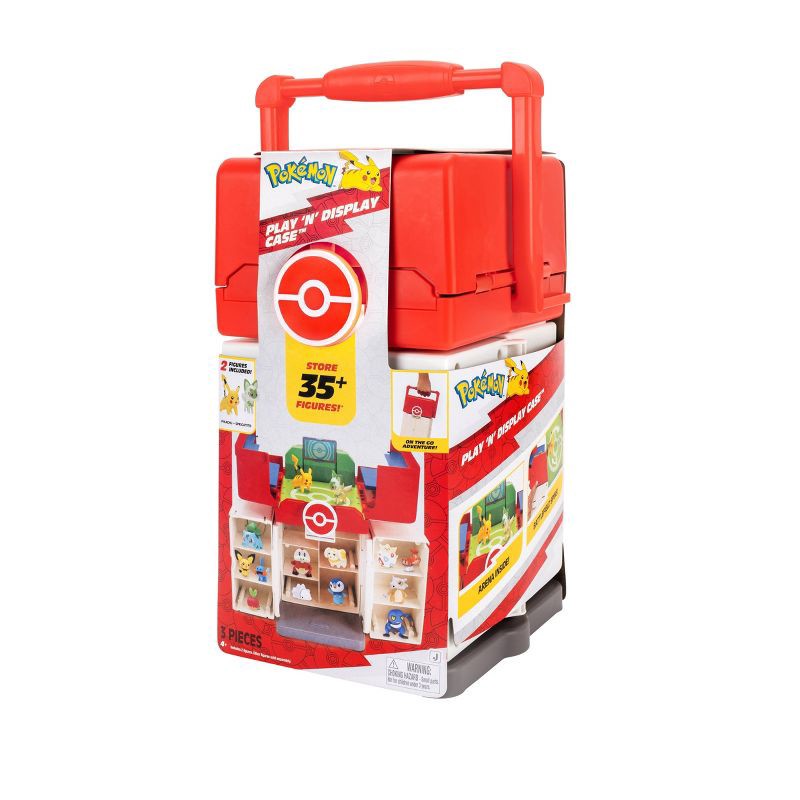 slide 19 of 20, Pokemon Pokémon Play 'N' Display Case with Pikachu & Sprigatito Action Figure, 1 ct