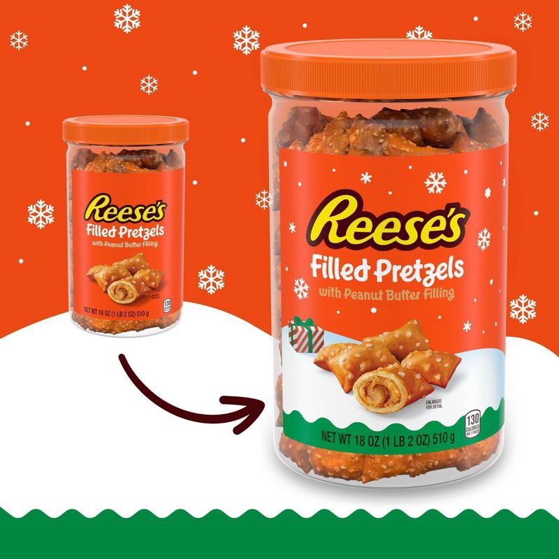 slide 3 of 6, Reese's Peanut Butter Filled Pretzels - 18oz, 18 oz