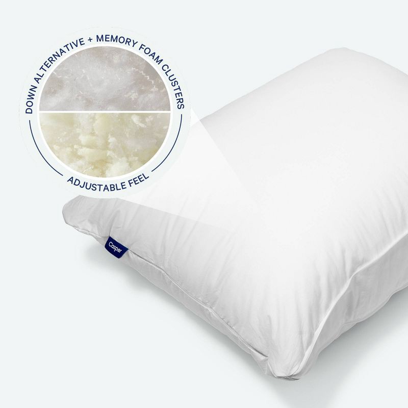 slide 7 of 9, Casper Sleep Standard/Queen Medium Essential Adjustable Pillow, 1 ct