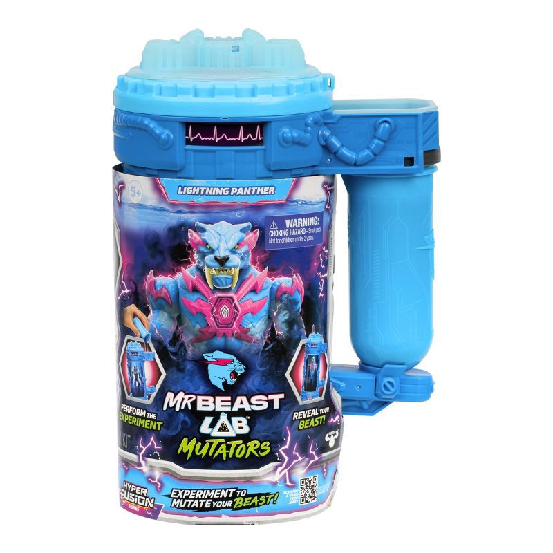 slide 2 of 9, MrBeast Lab Mutators Mutation Chamber Lightning Panther Action Figure, 1 ct