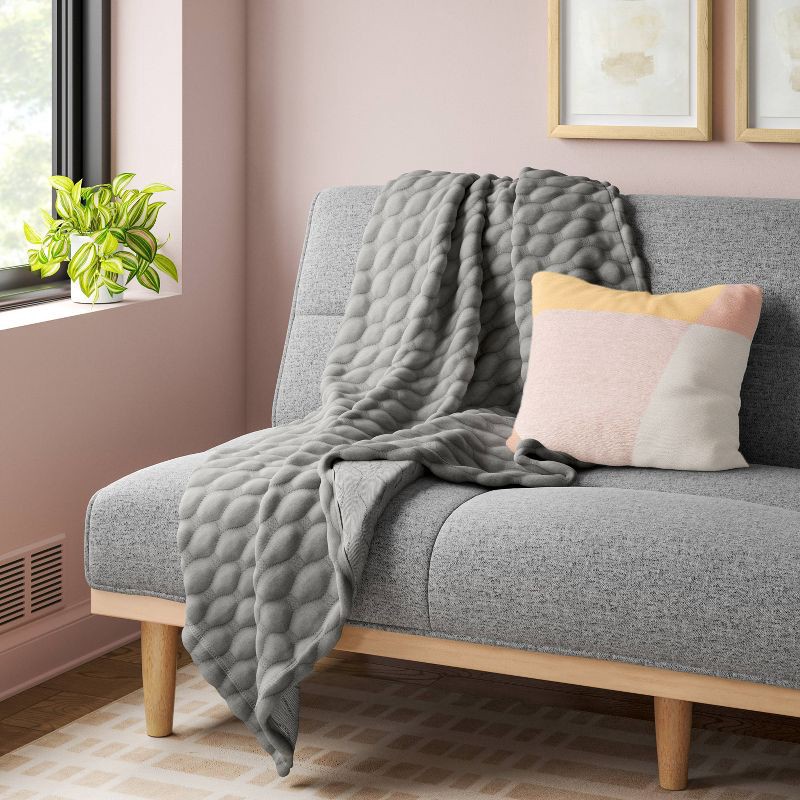 slide 2 of 5, Triple Knit Throw Blanket Heathered Gray - Room Essentials™, 1 ct